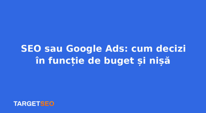 SEO sau Google Ads: cum decizi în funcție de buget și nișă