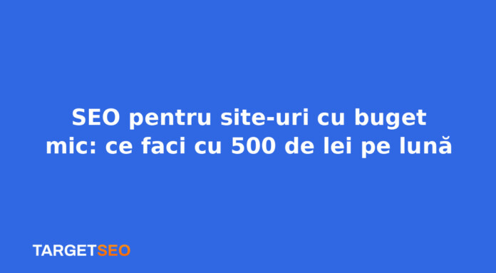 SEO pentru site-uri cu buget mic: ce faci cu 500 de lei pe lună